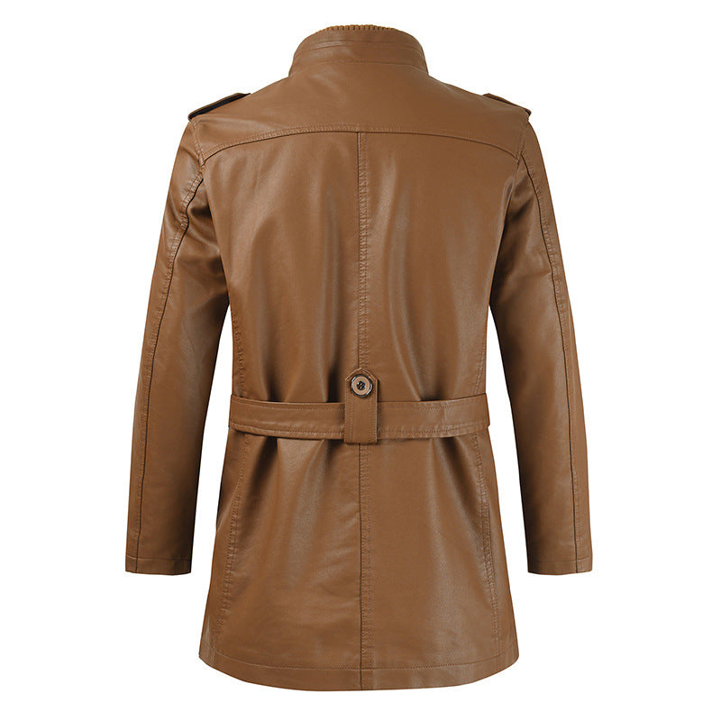 Howard - Retro Leather Trench Coat for Men