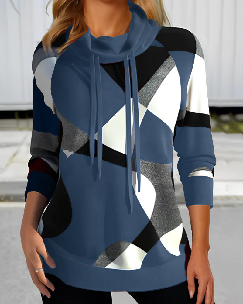 Gabrielle - Casual Hoodie Top with Color Block Design for Women
