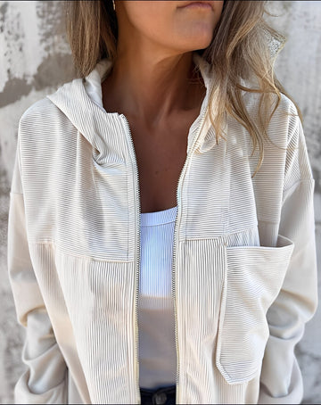 Gillian - Casual Corduroy Jacket with Hood for Women