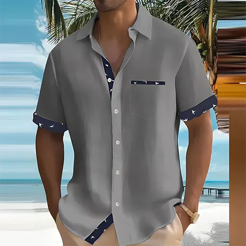 Flavus - Stylish Men's Summer Shirt Short Sleeve