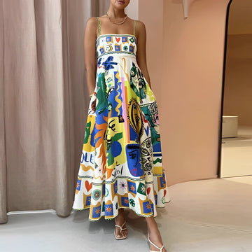 Zinnia - Colorful Summer Dress with High Waist for Women