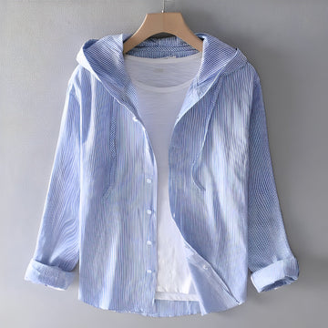 Daniel - Comfortable Linen Shirt with Hood for Men