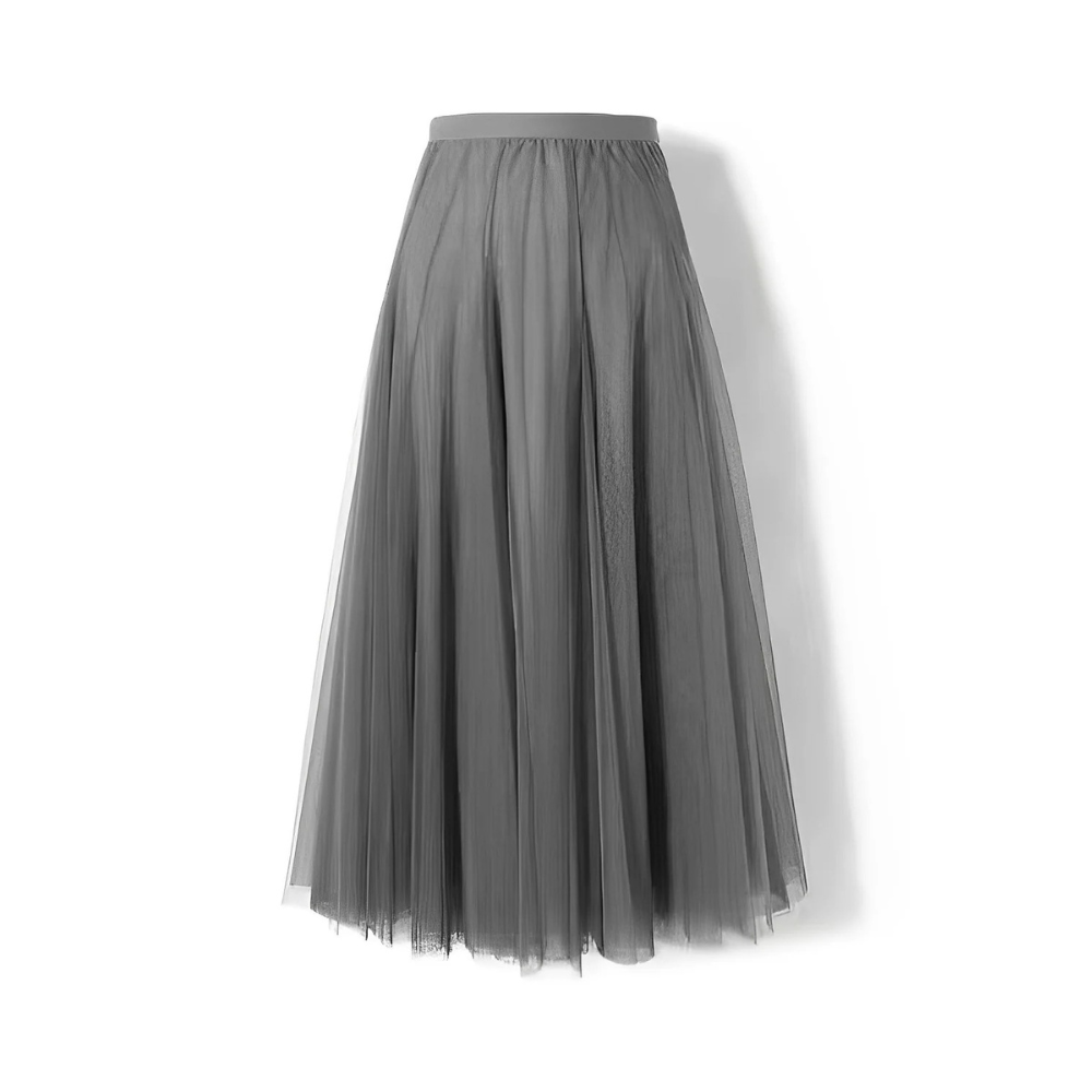 Kelly - Casual Midi Skirt from Pleated Mesh for Women