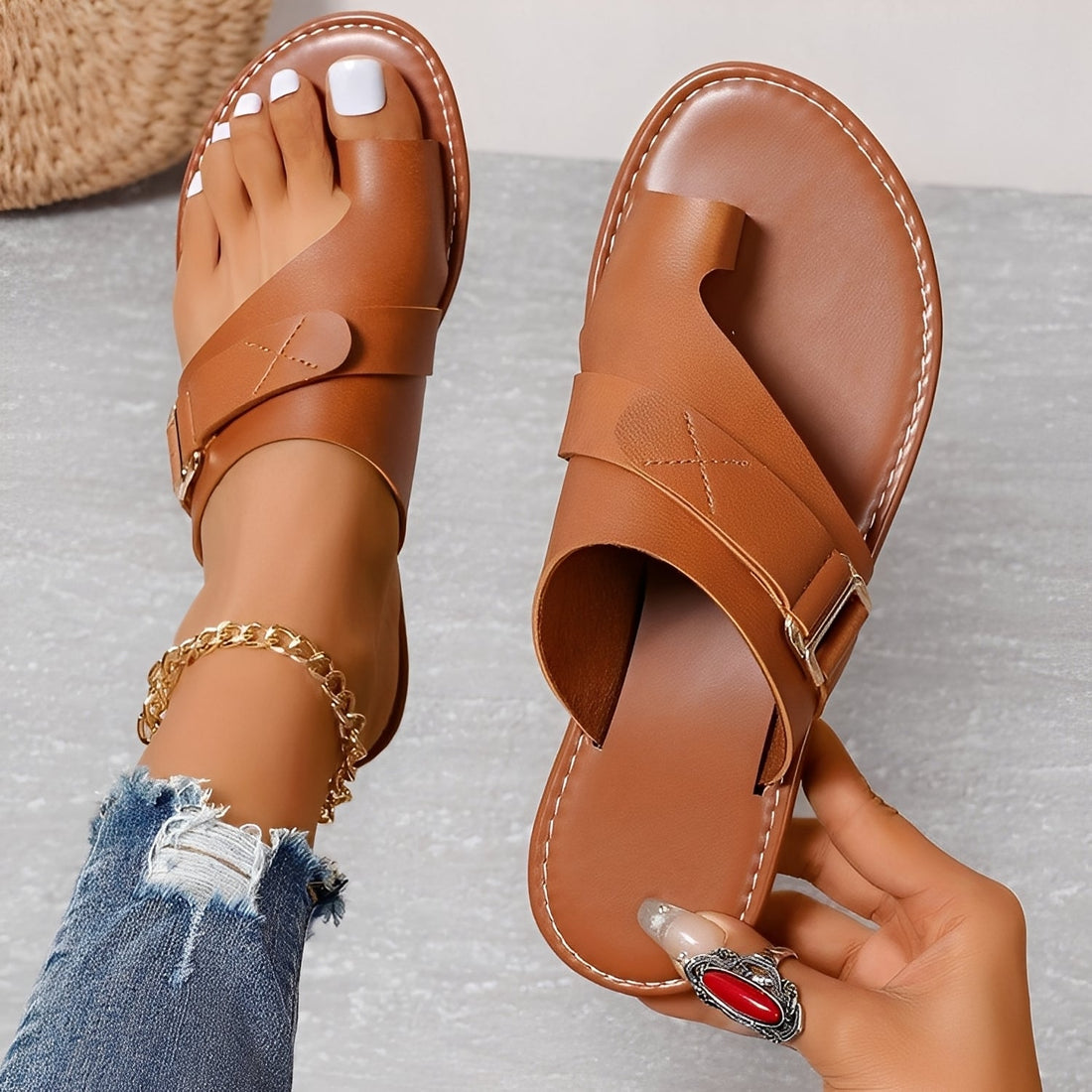 Renita - Casual, Light Flat Sandals for Women