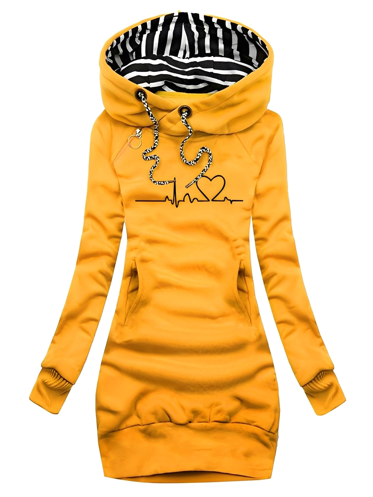 Roxanne - Casual Printed Knit Dress with Hood for Women