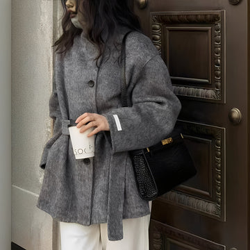 Claudia - Loose Double-Breasted Wool Coat for Women