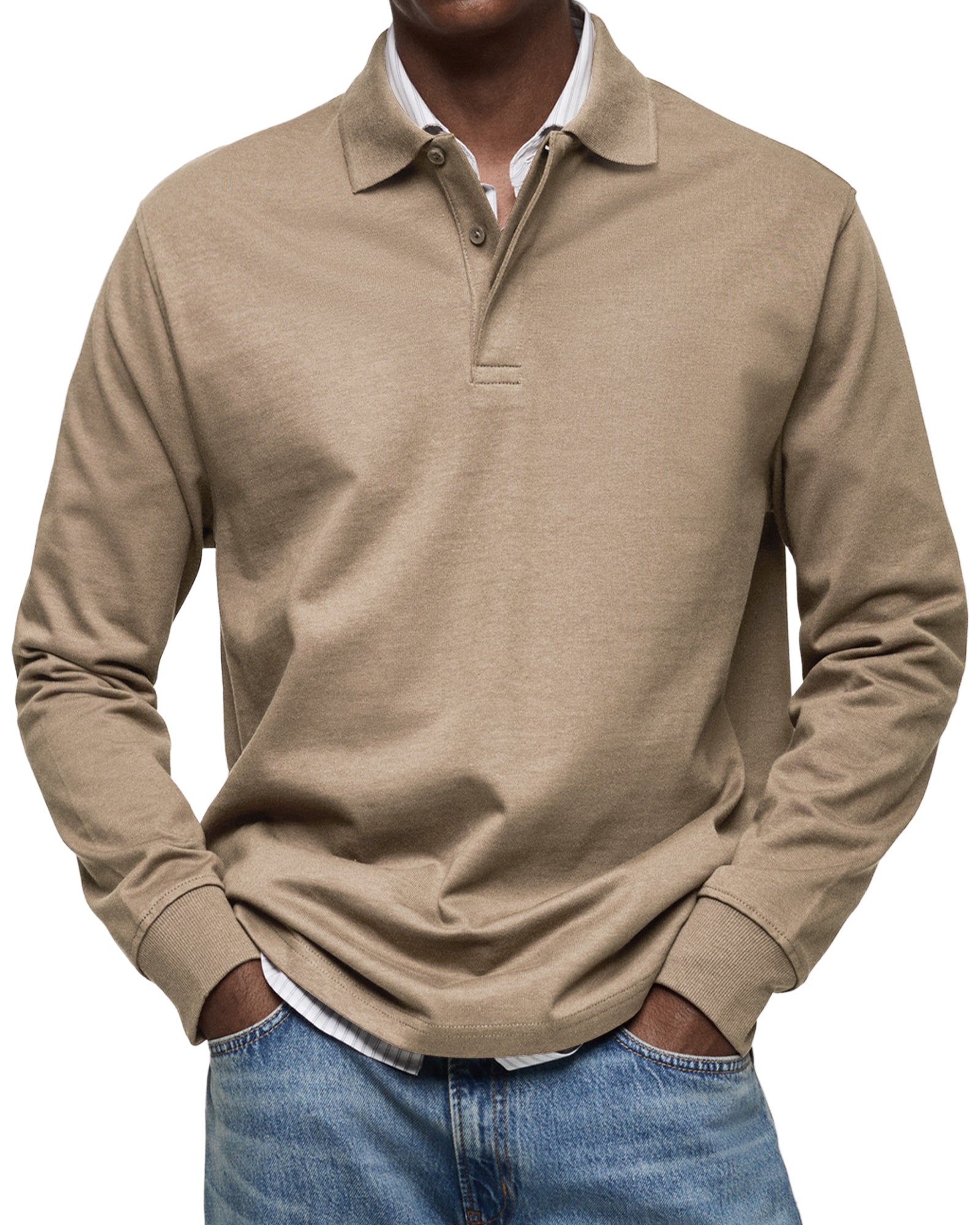 Dewey - Simple Long-Sleeve Polo Shirt for Men