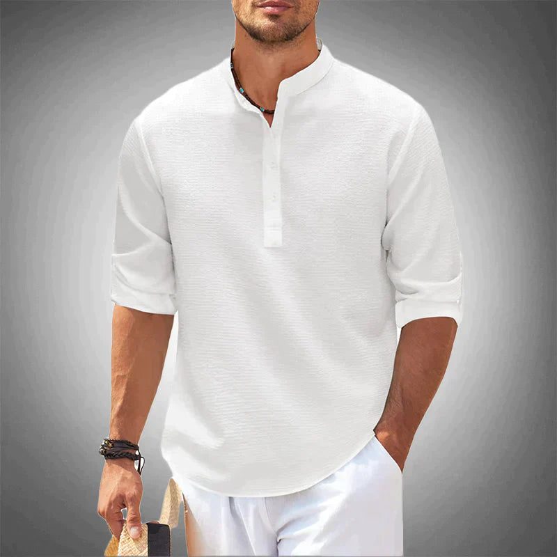 Michael - Men Casual Henley Shirt Light & Breathable
