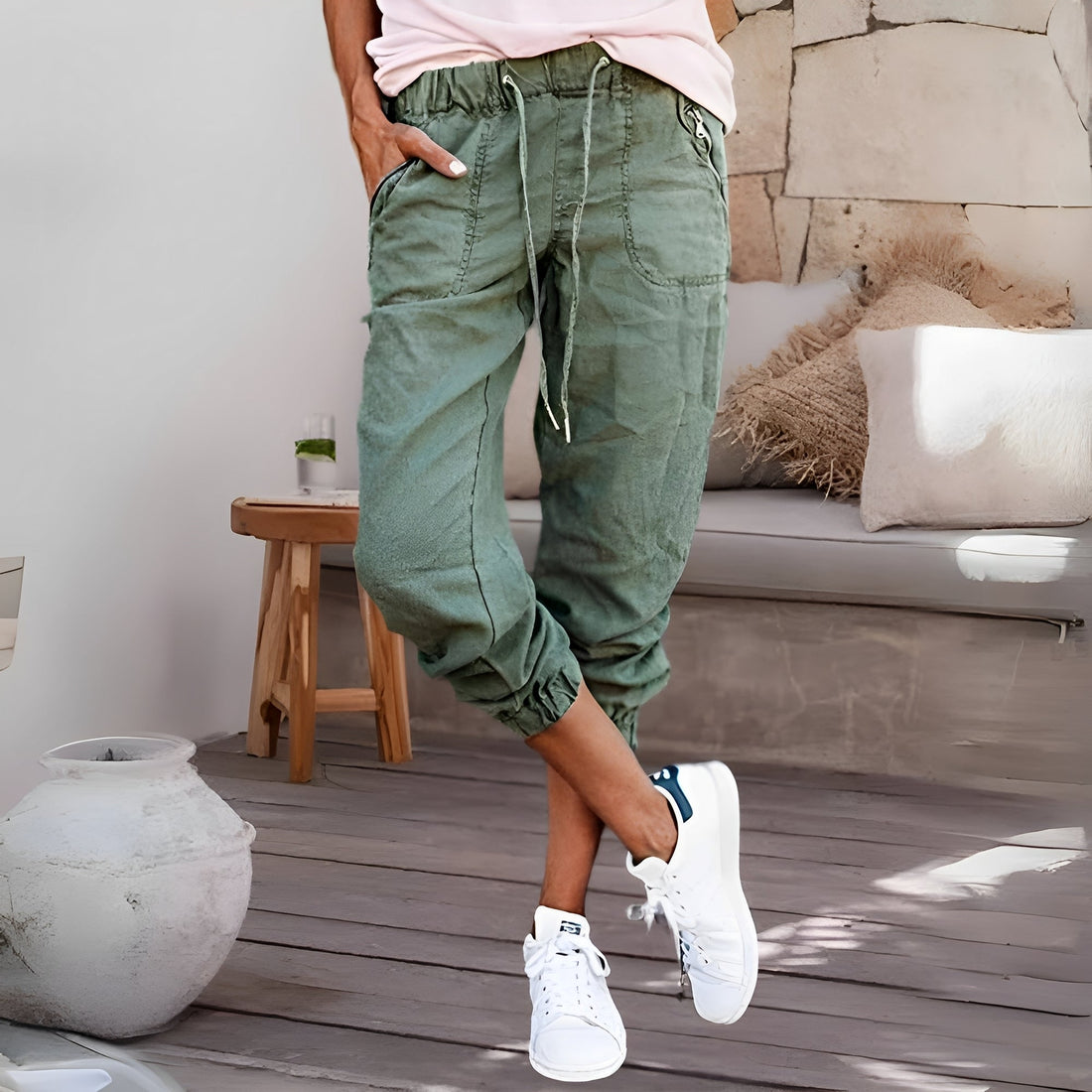 Evalyn - Stylish Elastic Cargo Pants for Women