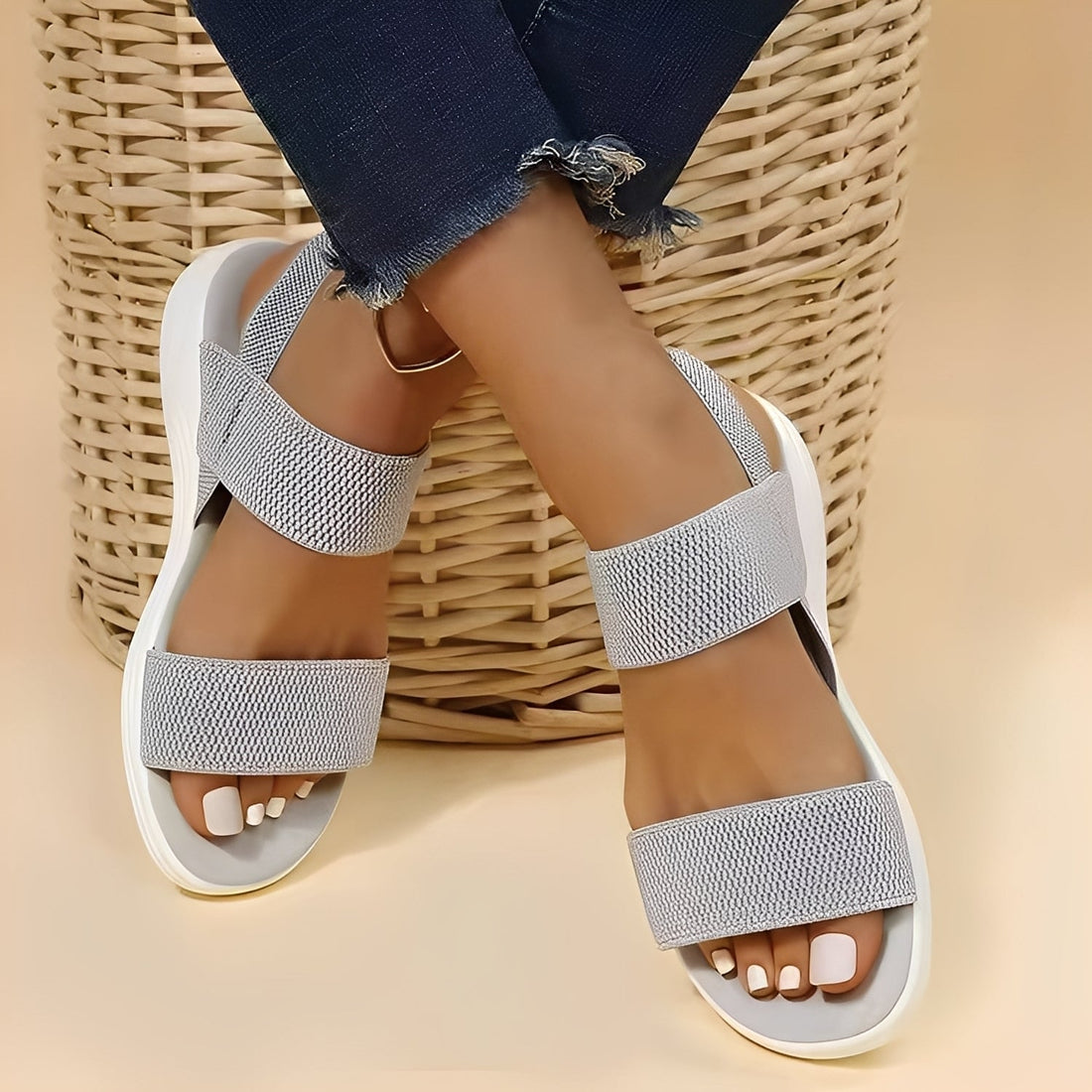 Jessika - Casual flat sandals from Flyknit for women