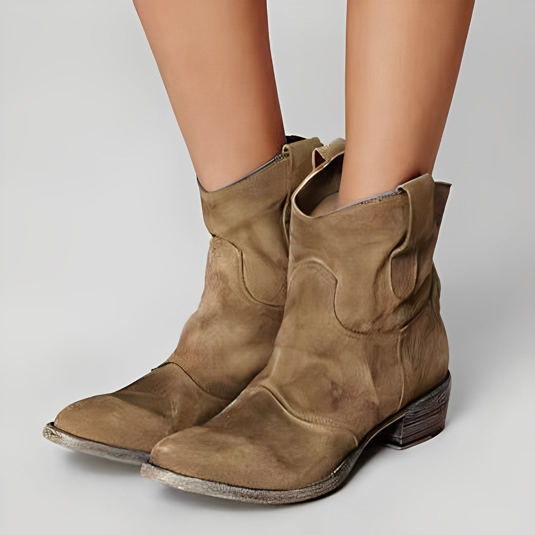 Adaline - Retro Cowboy Boots with Low Heel for Women