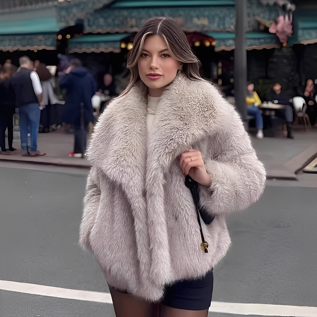 Melany - Elegant Faux Fur Coat for Women