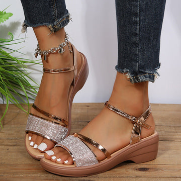 Xanthia - Casual Wedge Sandals with Open Toe for Women