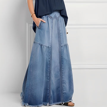 Jordyn - Casual elastic jeans skirt with pockets for women