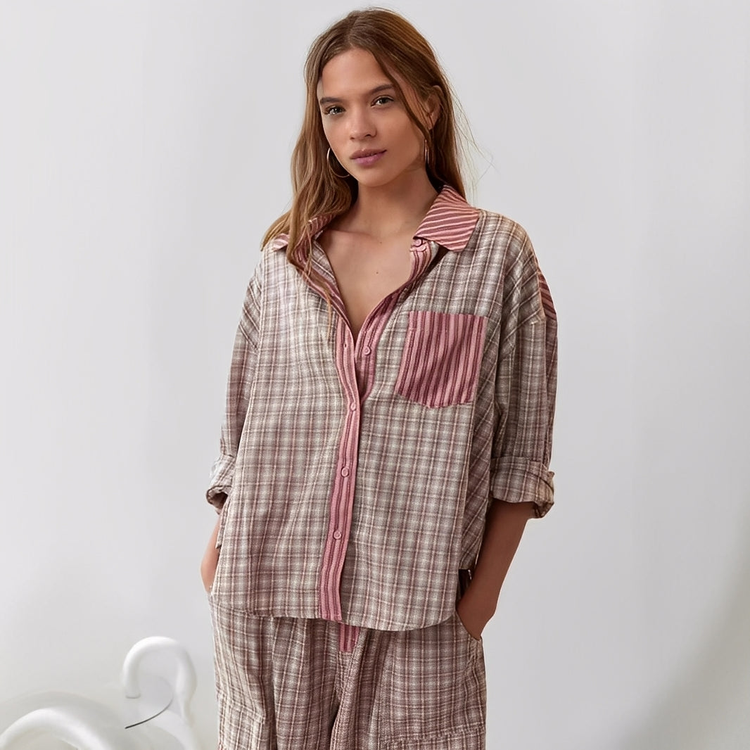 Elenora - Comfortable, Casual Two-Piece Pajama Set for Women