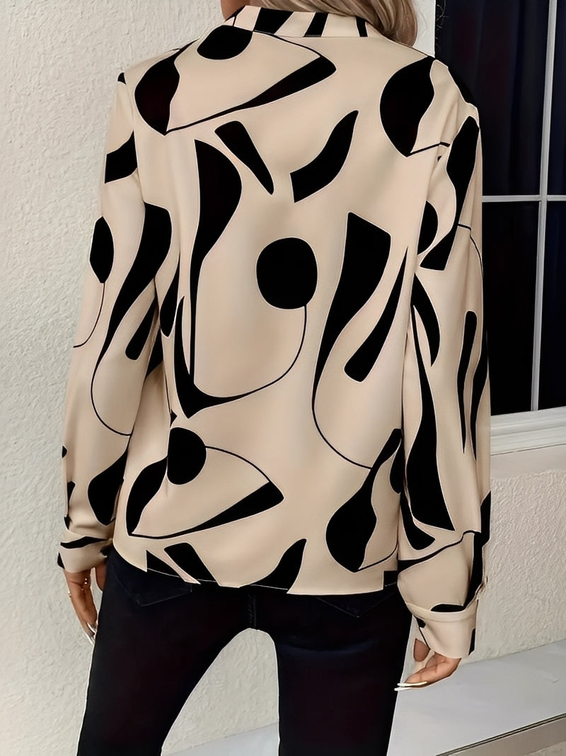 Melville - Stylish Long Sleeve Blouse with Print for Women