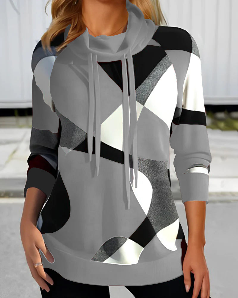 Gabrielle - Casual Hoodie Top with Color Block Design for Women