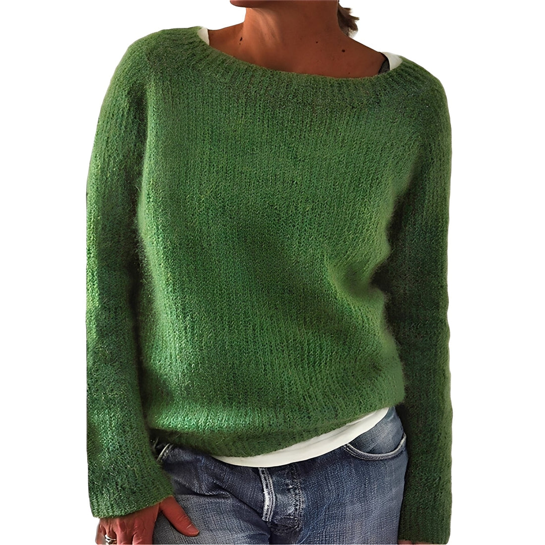 Angelia - Casual, warm sweater made of soft knit for women