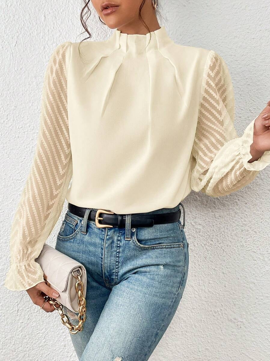 Cassandra - Stylish Long-Sleeve Chiffon Top for Women