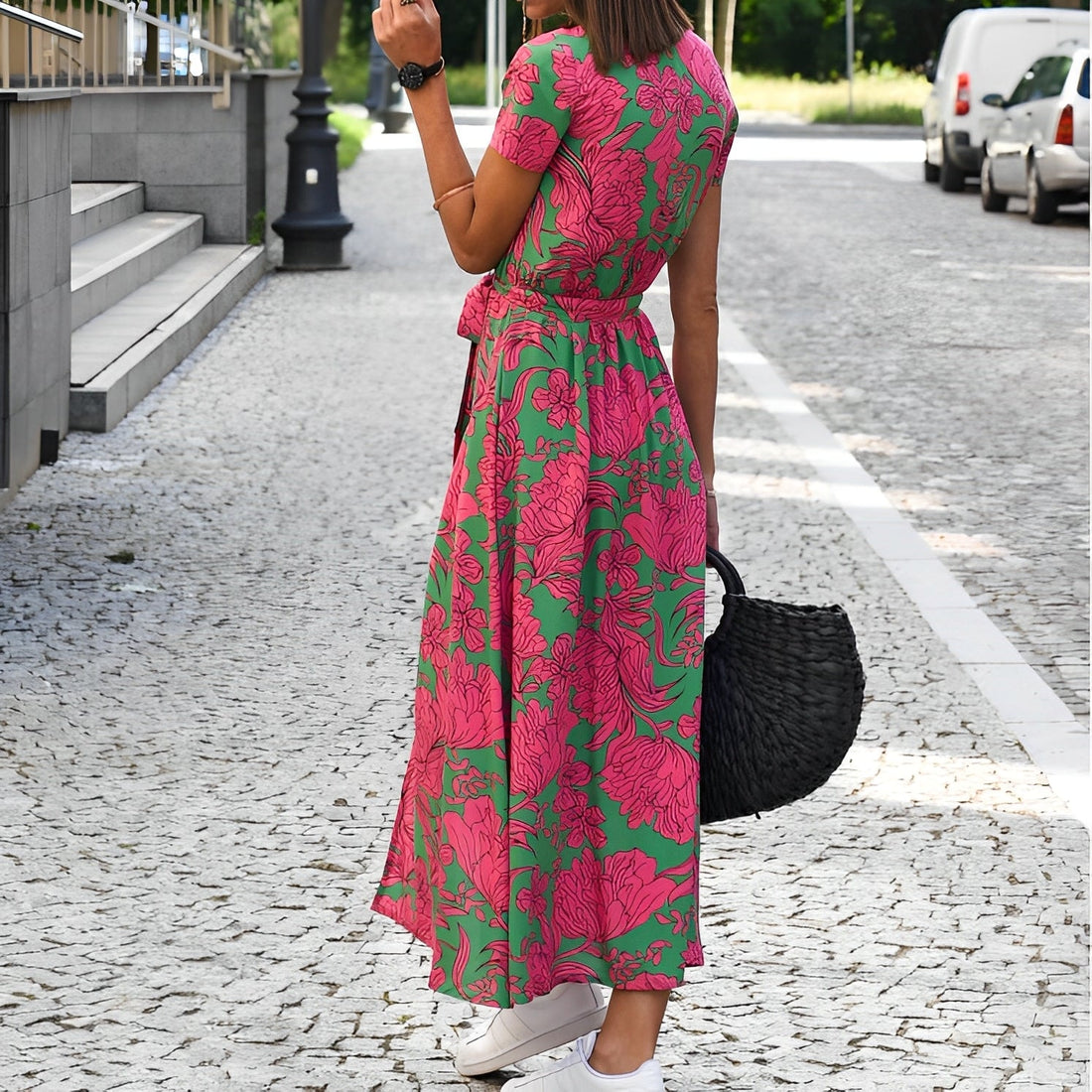 Korrine - Casual, comfortable dress with print for women