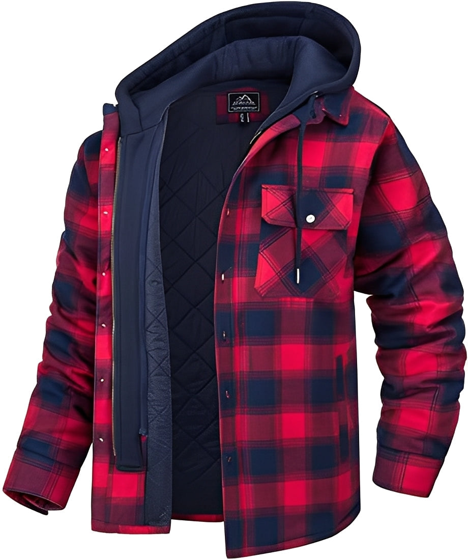 Cole - Casual, Checked, Thick Jacket for Men