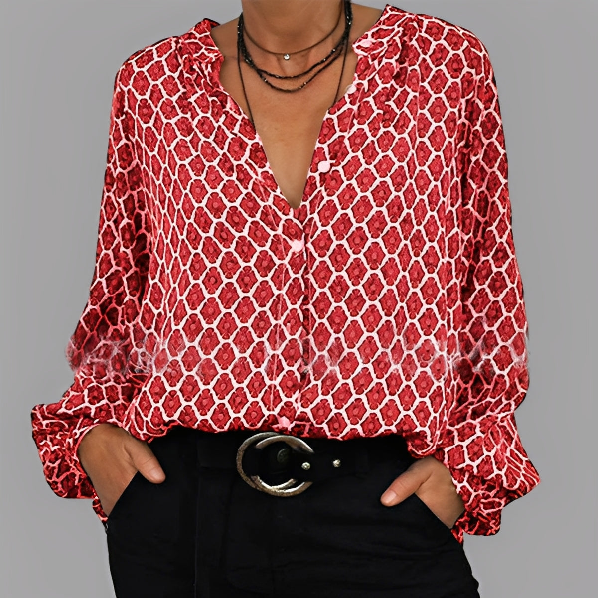 Angelle - Casual, loose-fitting blouse for women