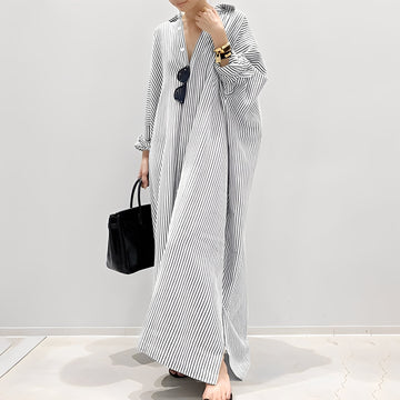 Davida - Casual Striped Shirt Dress for Women