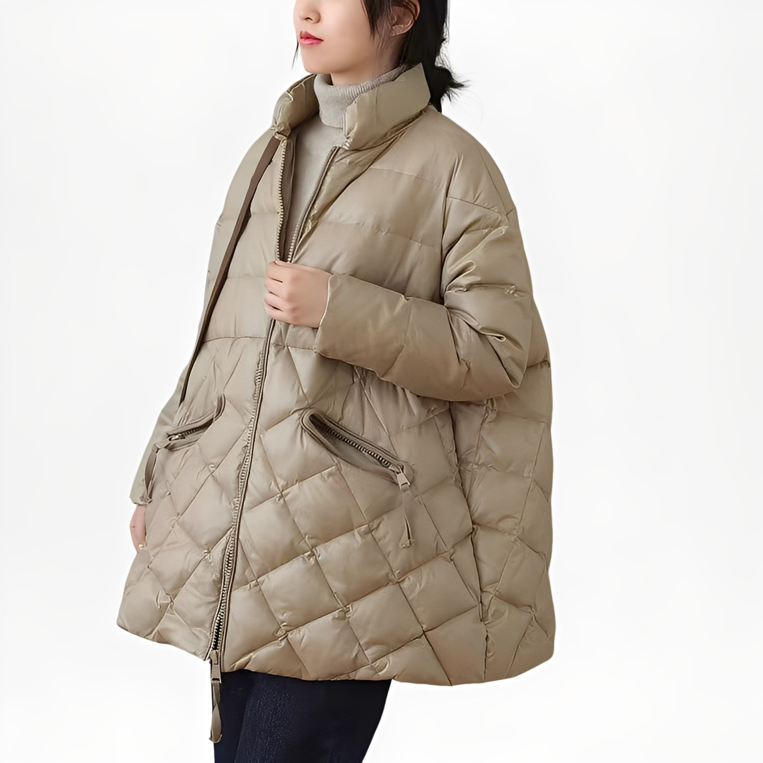 Emily - Warm Down Jacket with Zip Pockets for Women