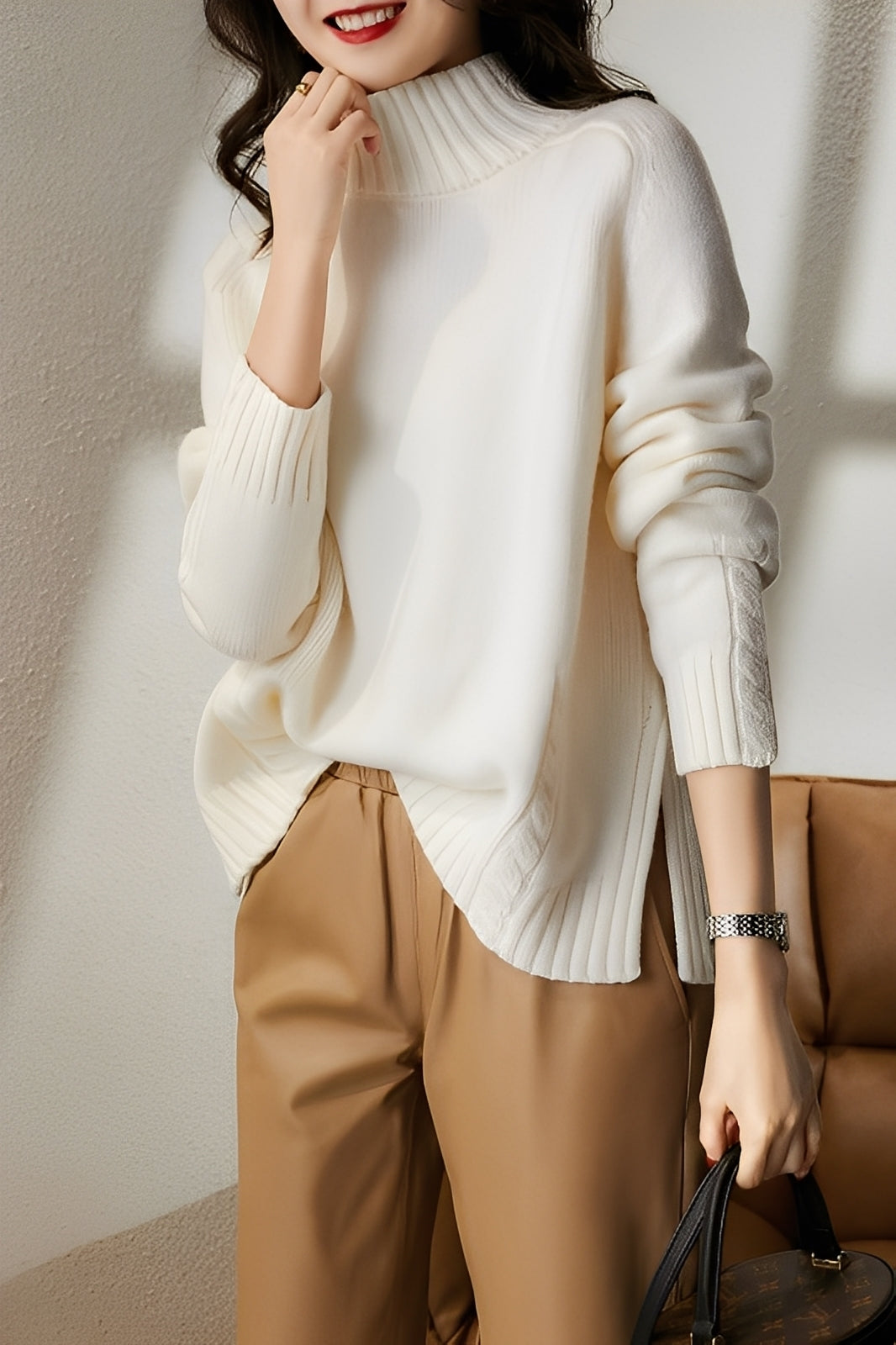 Karolyn - Simple, Slim Fit Knit Sweater for Women