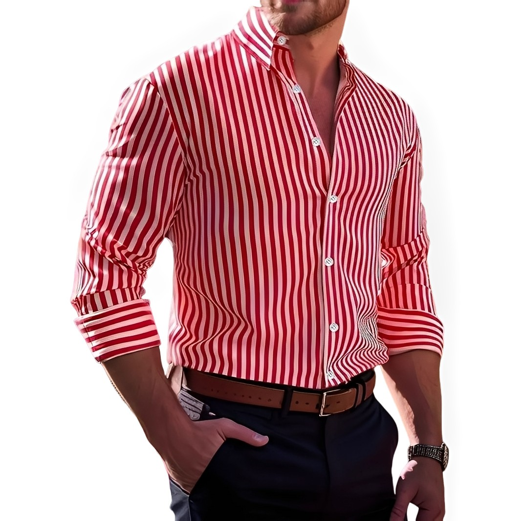 Brycen - Stylish long-sleeved striped shirt for men