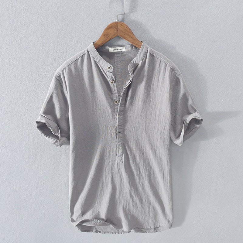 Ismael - Casual Linen Shirt with Short Sleeve