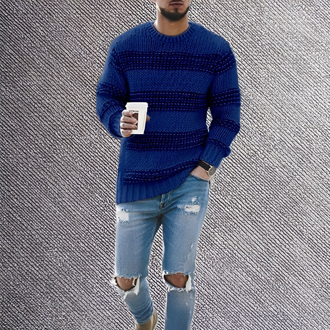 Richard - Striped Warm Knit Sweater for Men