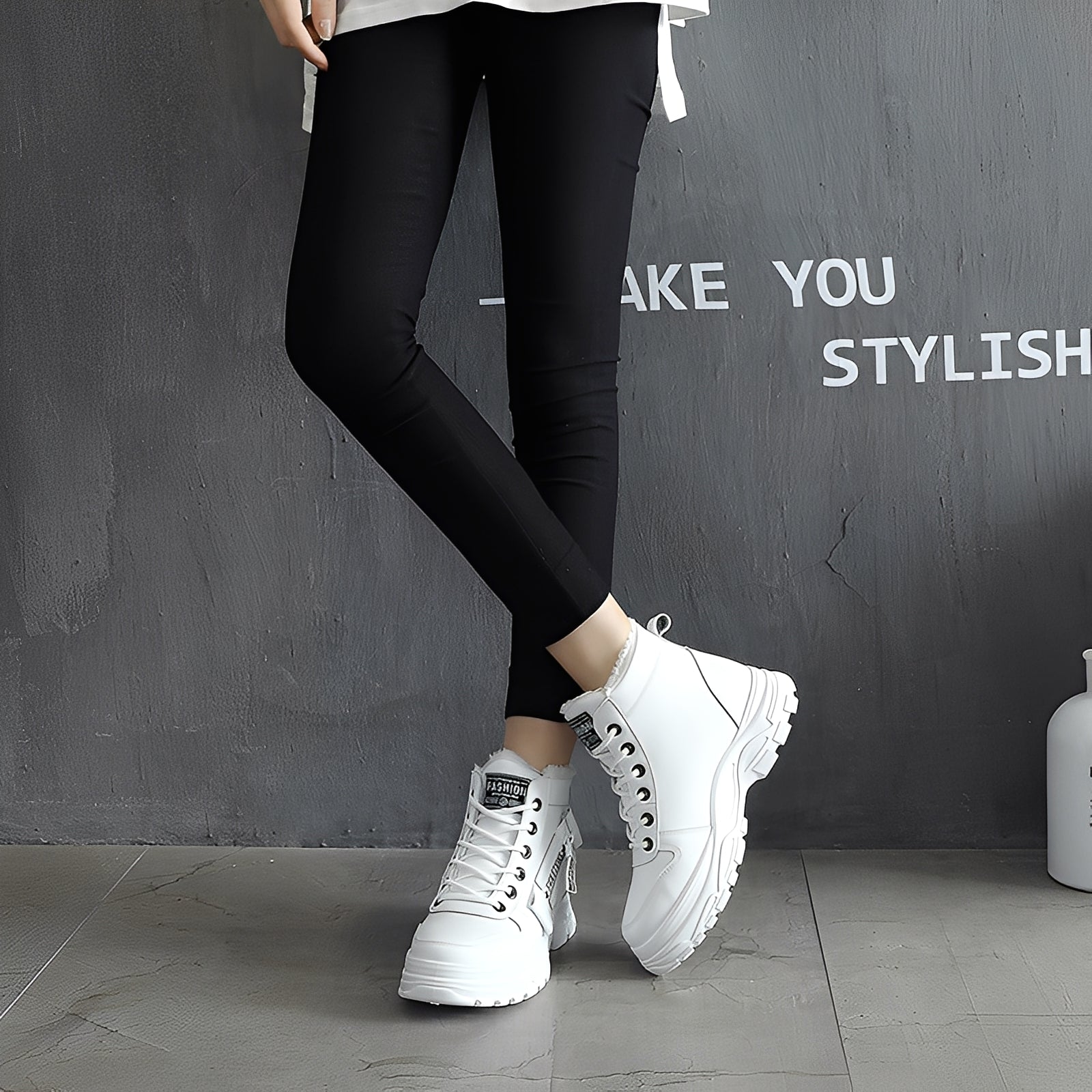 Adamina - Casual, warm high boots for women