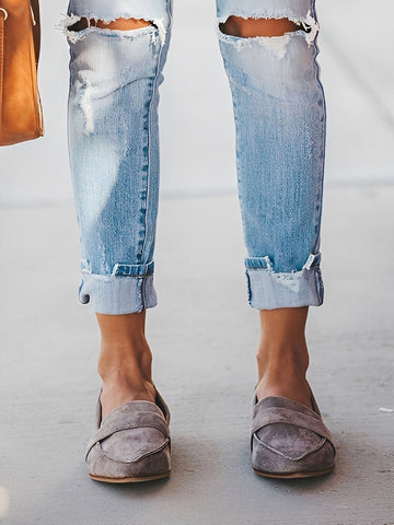 Christal - Elegant Suede Loafers with Pointed Toe for Women