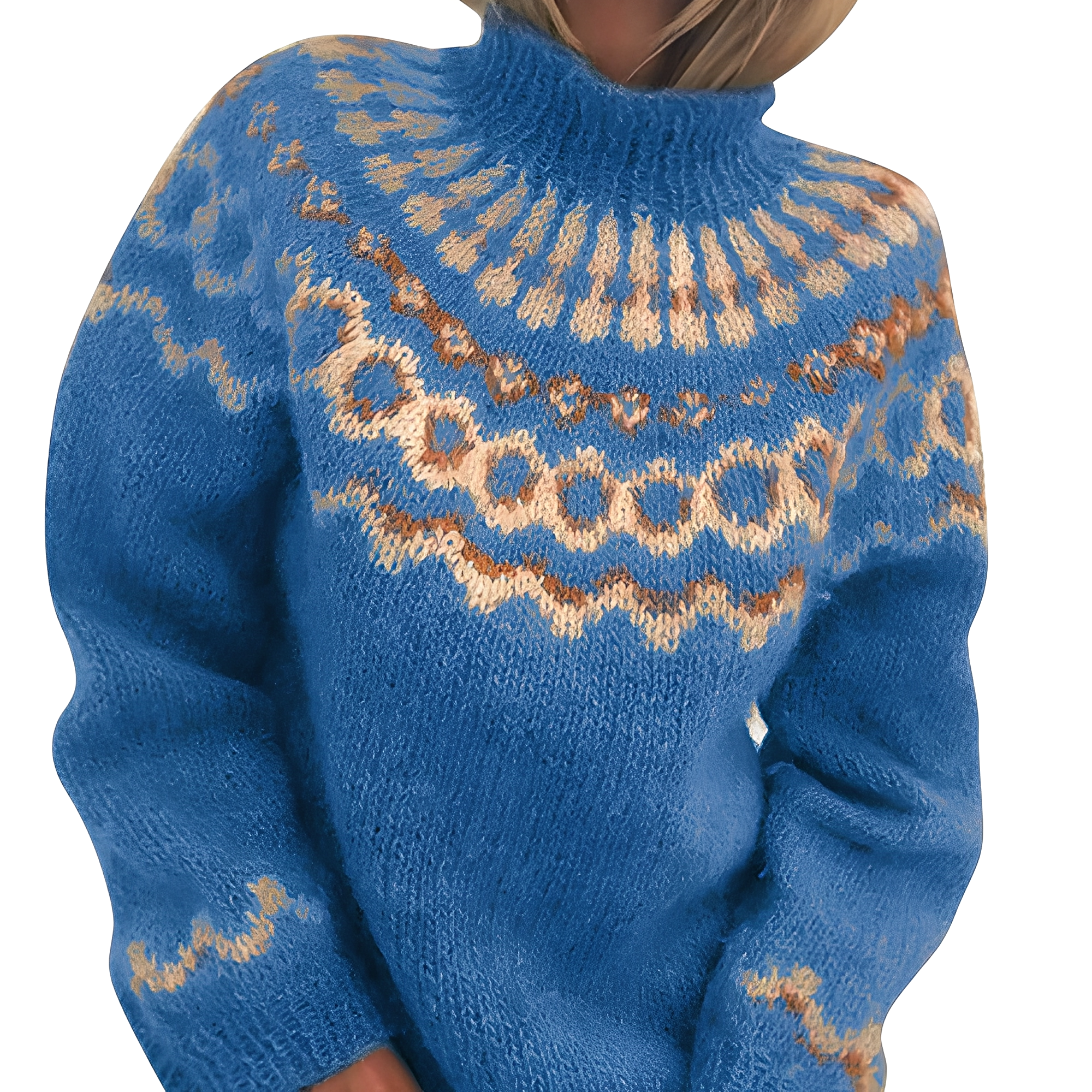 Charlee - Warm, loose-fitting turtleneck sweater for women