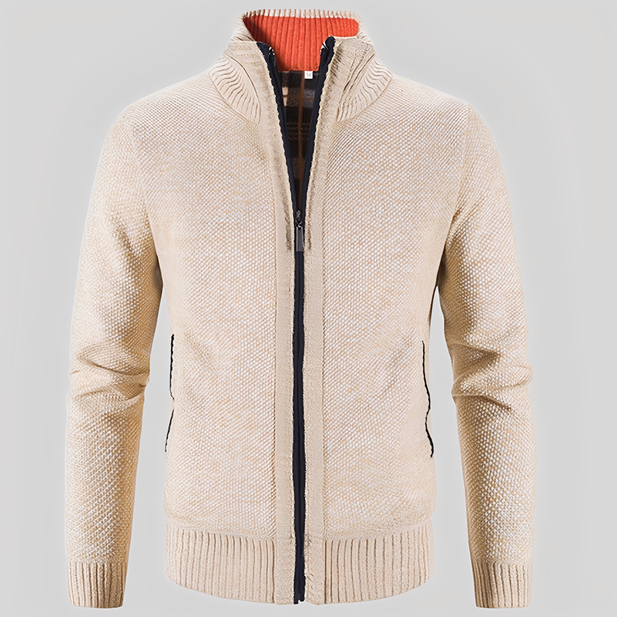 Kelvin - Simple Cardigan with Zipper for Men