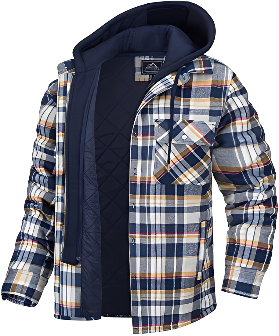 Cole - Casual, Checked, Thick Jacket for Men