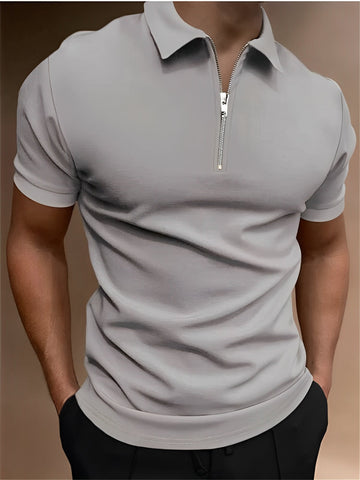 Carl - Casual Polo Shirt with Zipper for Men