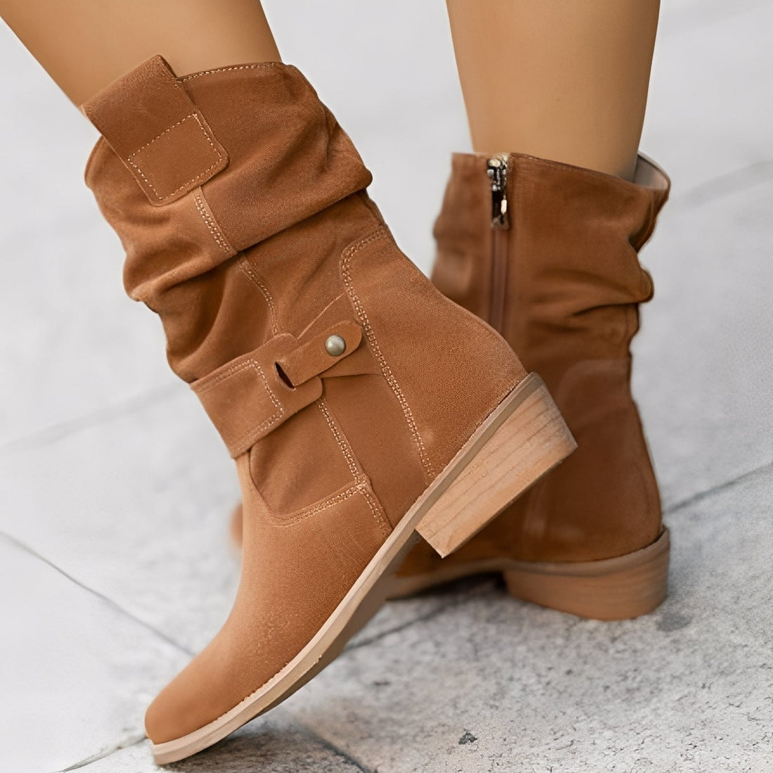 Celestine - Stylish short boots with round toe for women