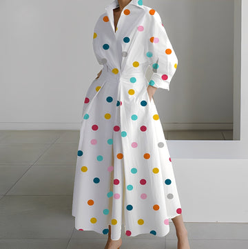 Lavina - Loose Long Sleeve Dress with Pockets for Women