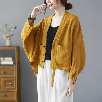 Shelia - Loose Short Cardigan with Pockets
