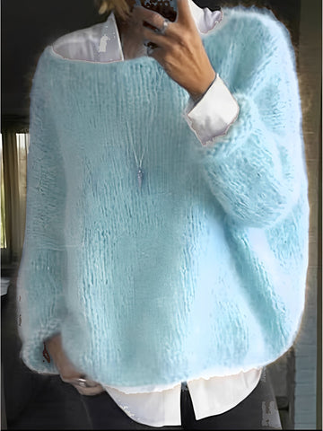 Quintella - Knit Sweater with Crew Neck for Women