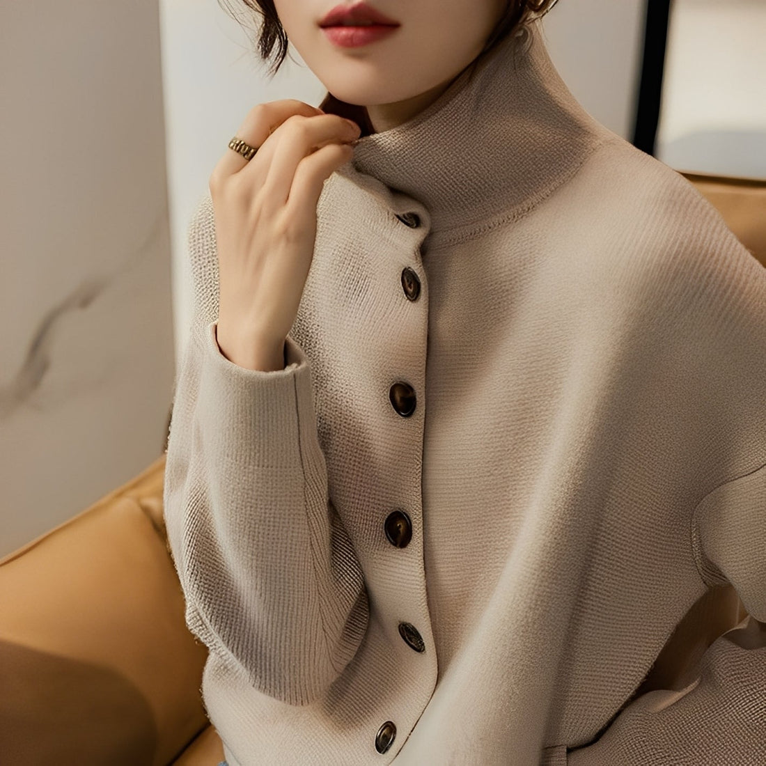 Evelynn - Stylish Knit Sweater with Turtleneck for Women