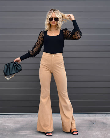 Deziree - Casual Flare Pants with High Waist for Women