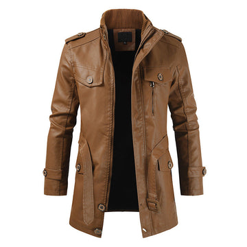 Howard - Retro Leather Trench Coat for Men
