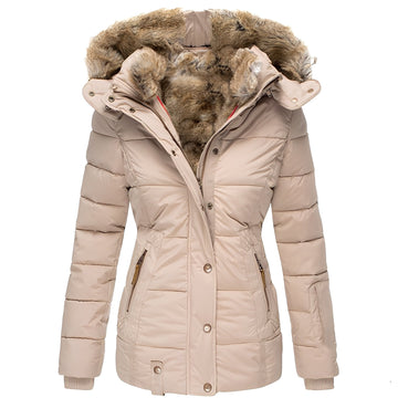 Odelia - Stylish slim jacket with fur collar for women