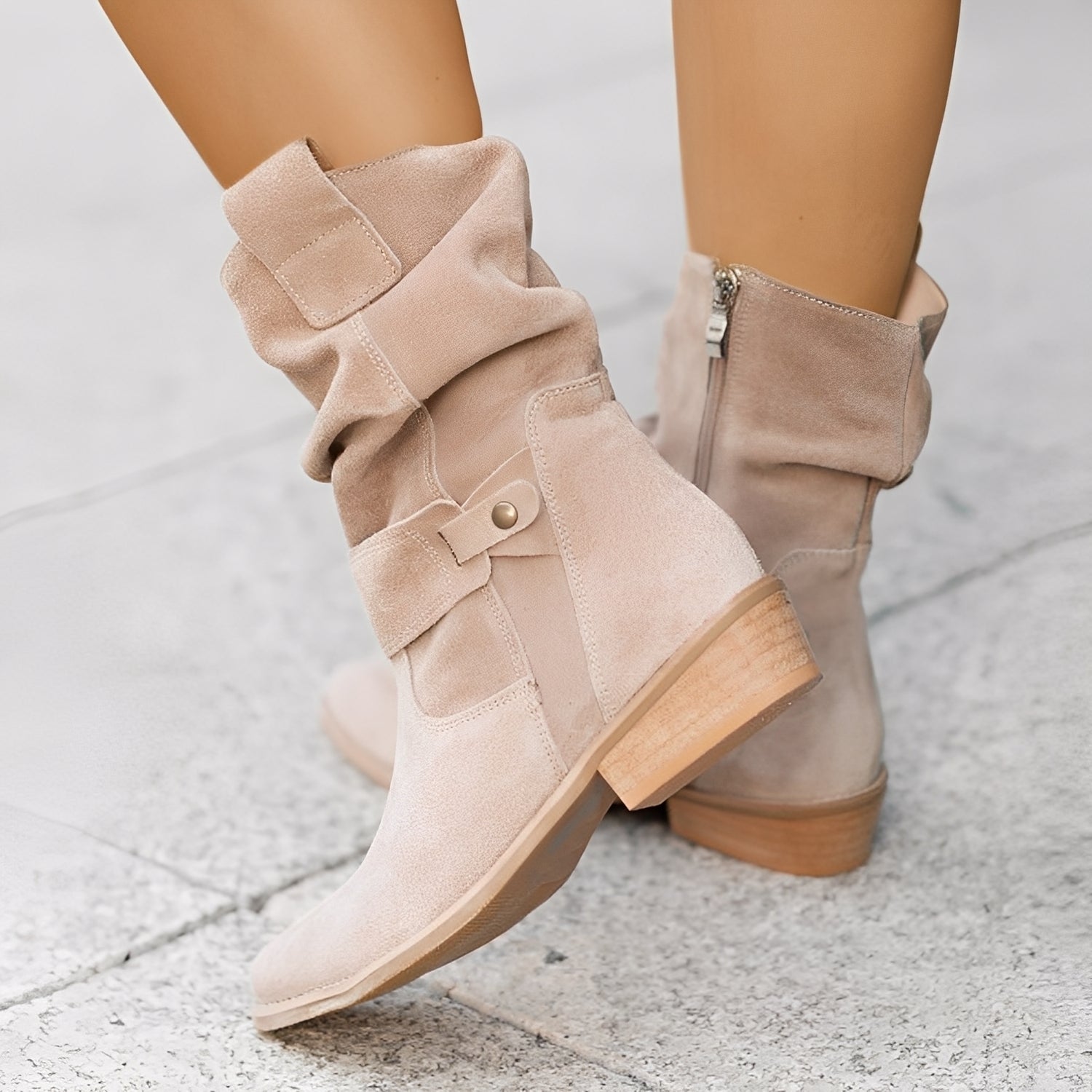 Marjorie - Casual Suede Boots with Wide Fit for Women