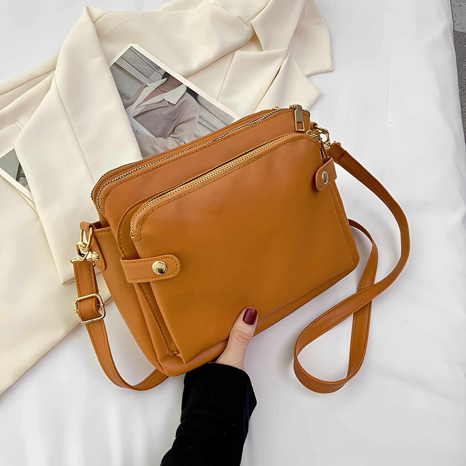 Michaela - Classic Leather Shoulder Bag for Women