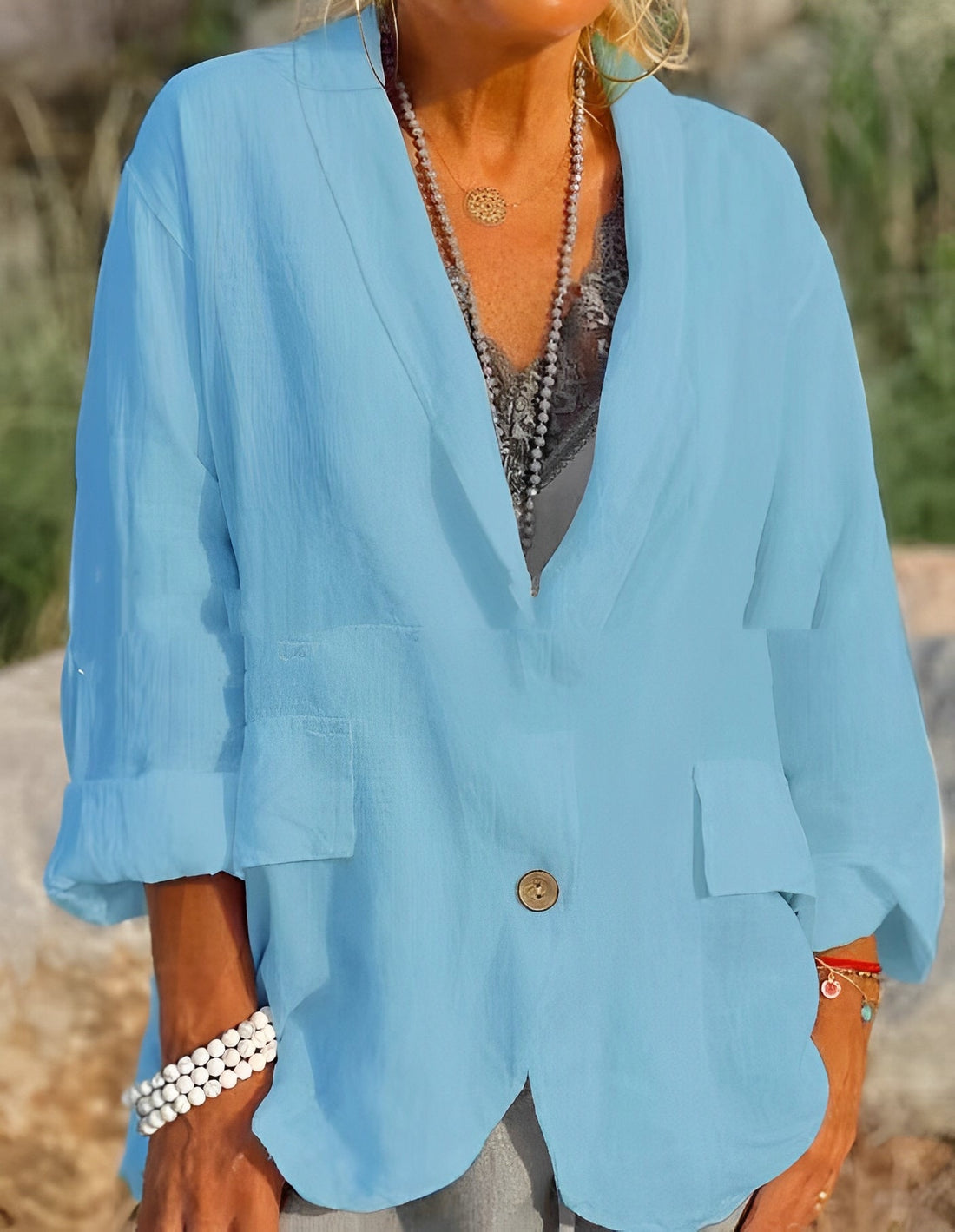 Louisa - Casual, Loose Linen Jacket for Women