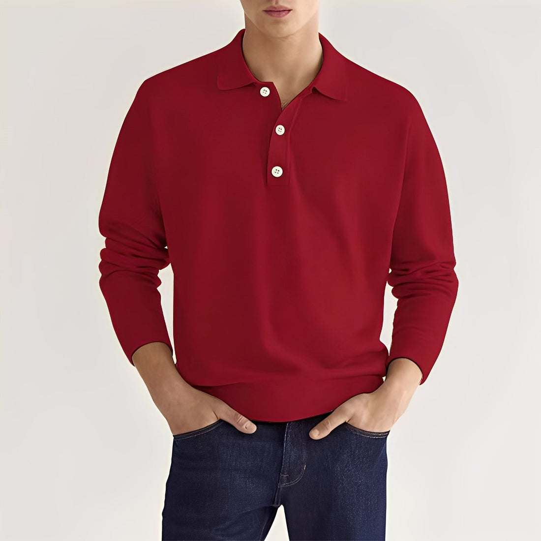 Zavier - Casual Long-Sleeve Polo Shirt for Men